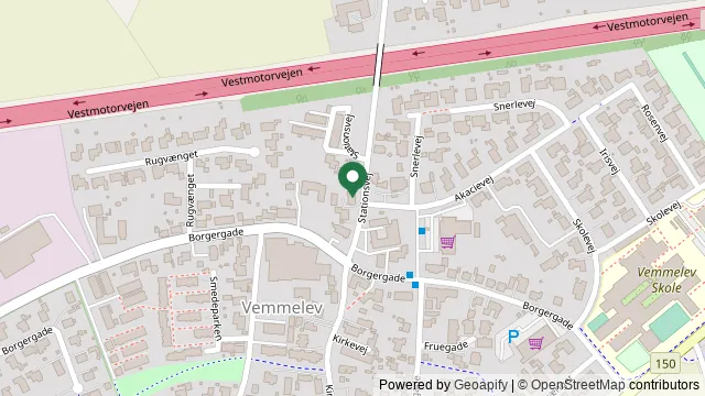 Kort der viser, hvor Dyrehospitalet Sydvestsjælland ligger: Stationsvej 5, 4241 Vemmelev