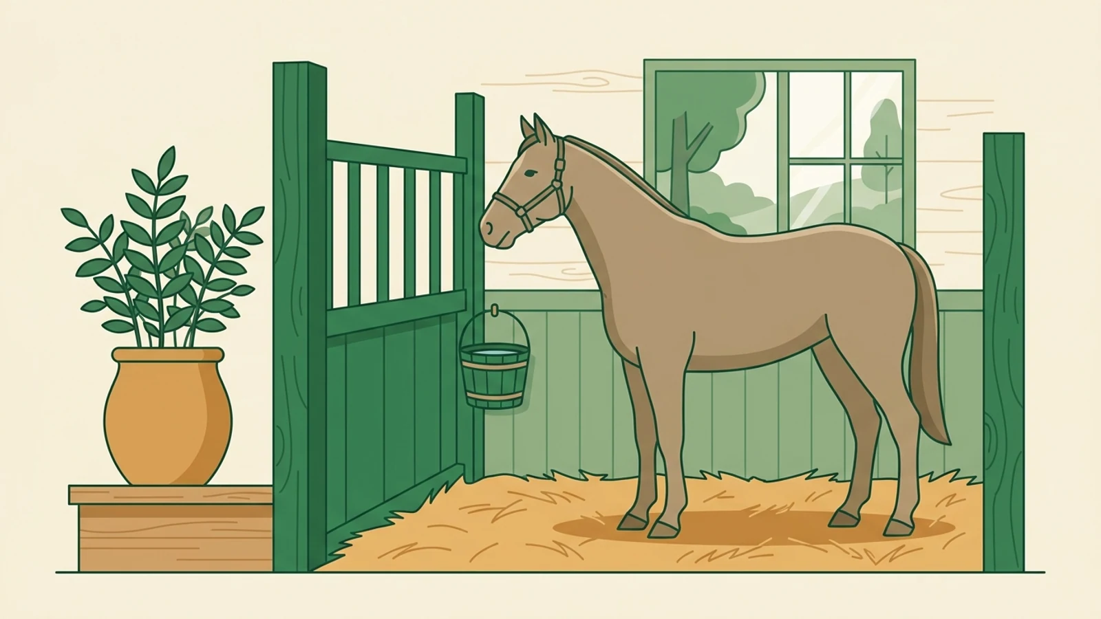 Illustration af en hesteklinik